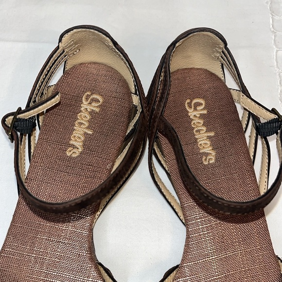 Skechers Leather Strappy Flat Sandals Brown. Womens . S. 8 1/2. - Picture 6 of 11